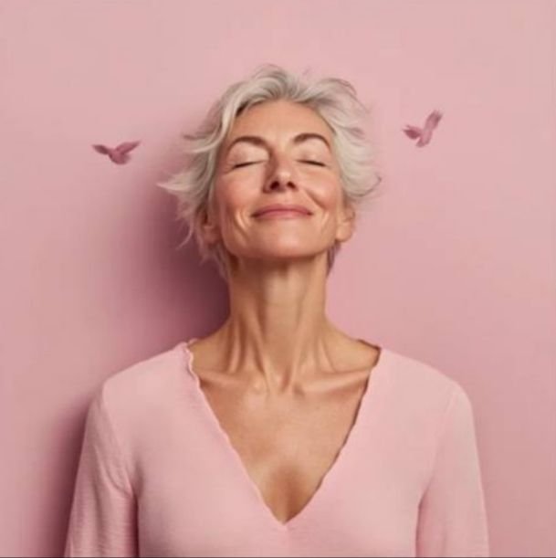 mulher sorrindo
mulher na menopausa