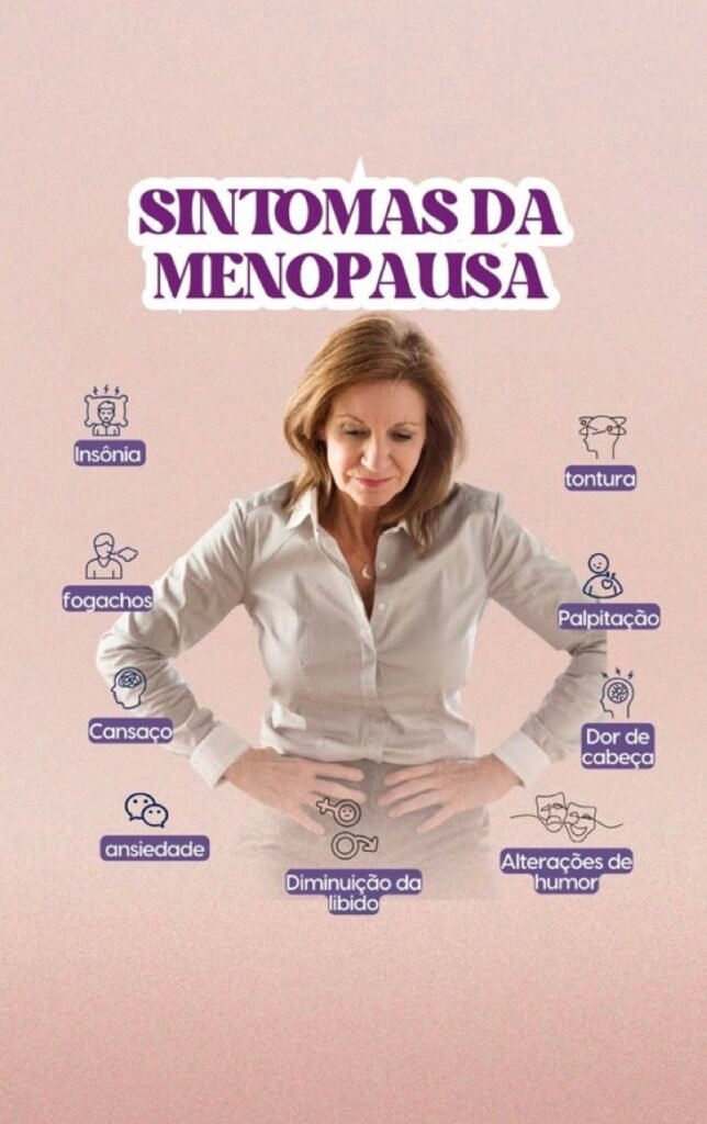 sintomas da menopausa
palpitação
ansiedade 
fogachos
tontura
ondas de calor
insônia
dor de cabeça
cefaléia
cansaço